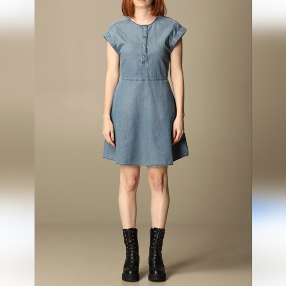 🇺🇸 Armani Exchange NWTs Short Denim Dress - Picture 1 of 12